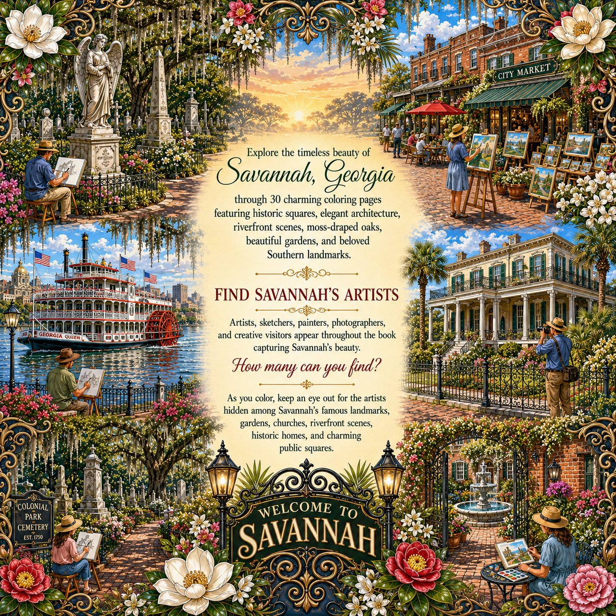Savannah Georgia Coloring Book