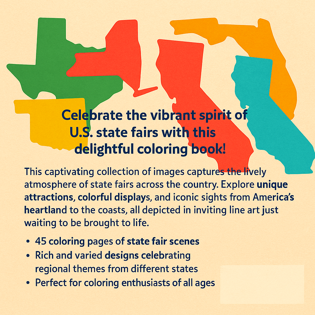 STATE FAIRS COLORING BOOK: 50 States of Classic Fair Fun to Color and Enjoy