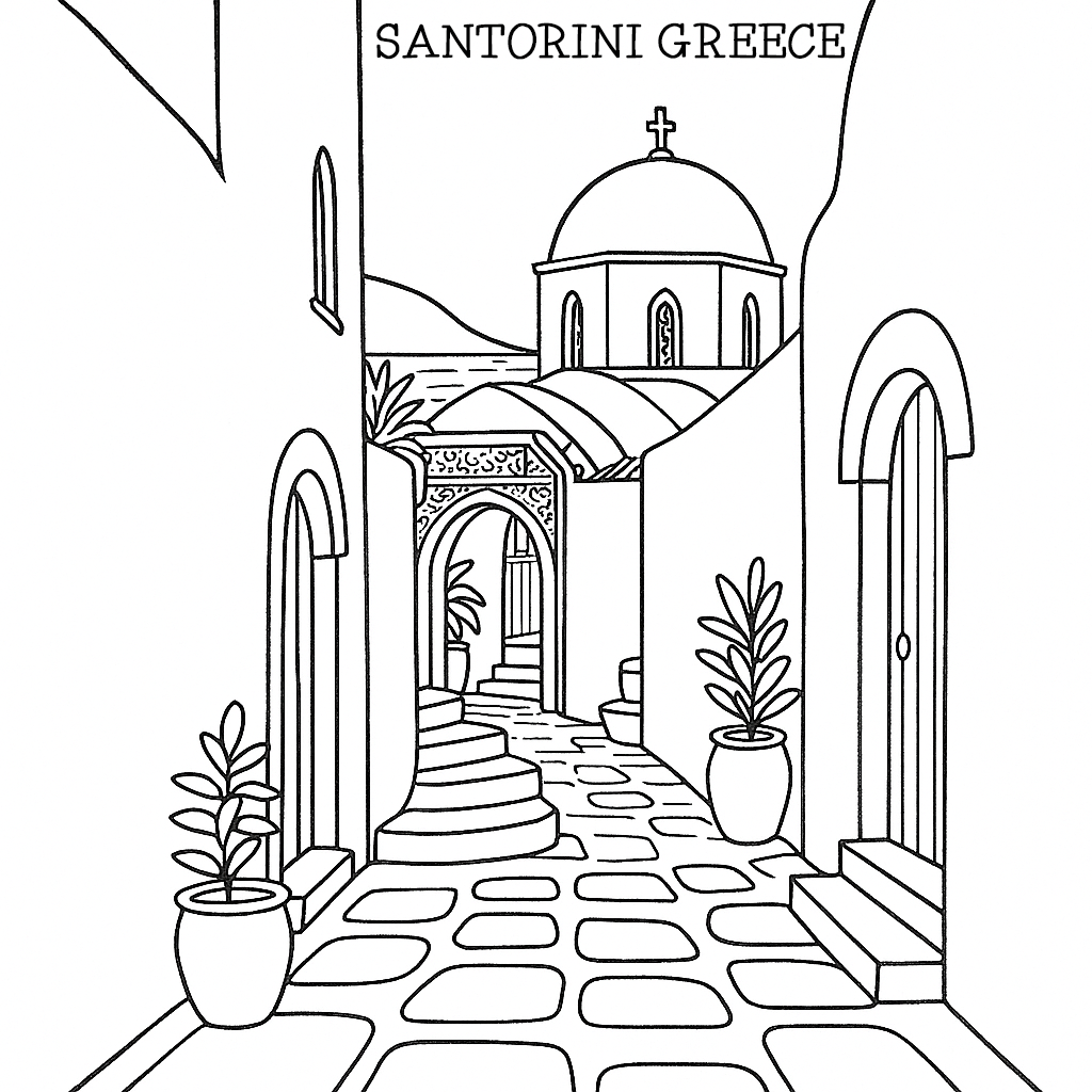 Marketplaces and Village Streets Coloring Book