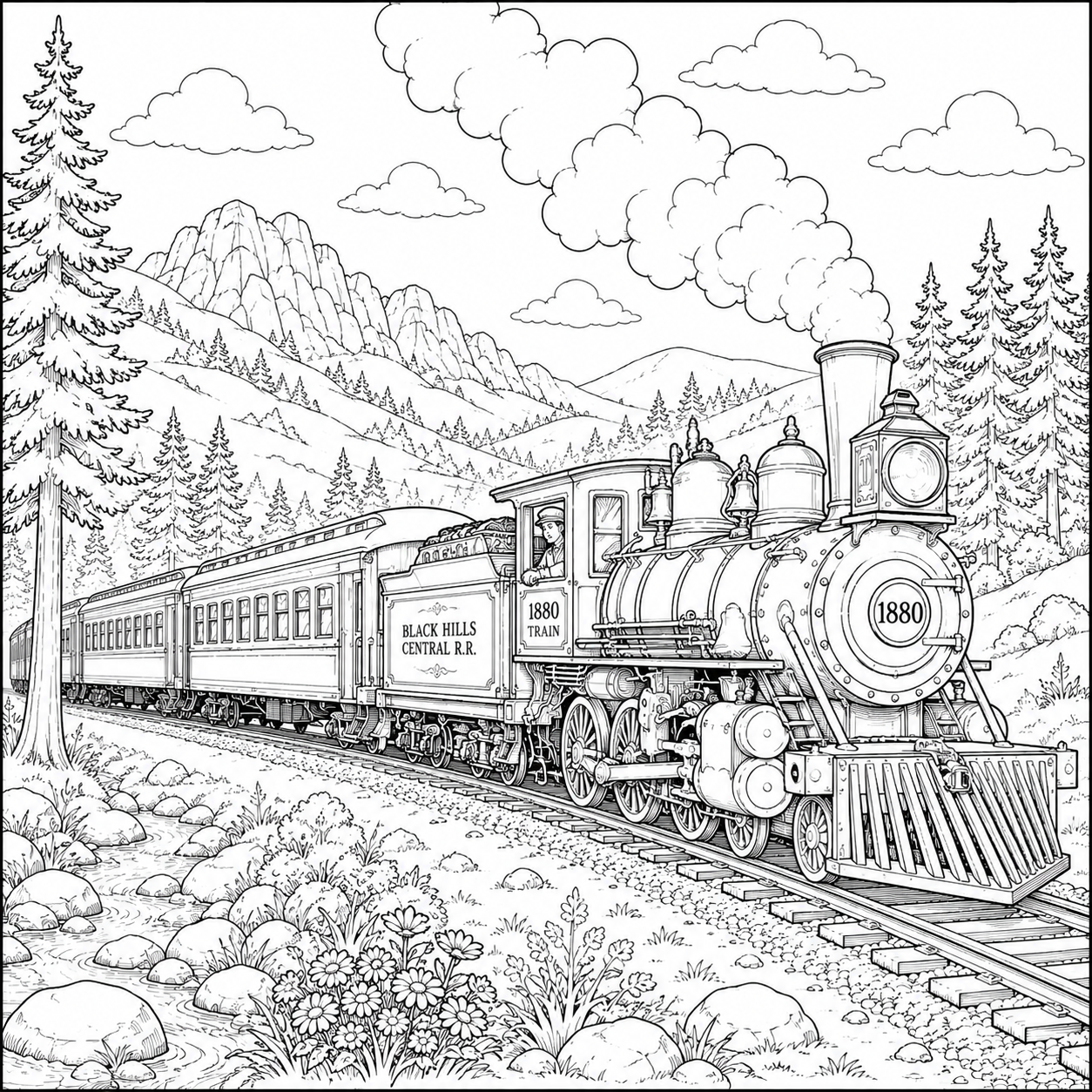 Black Hills of South Dakota Coloring Book