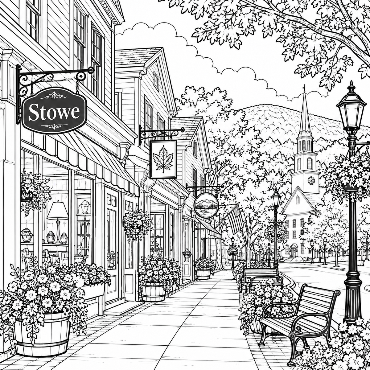 Stowe Vermont Coloring Book 12 Wholesale Books