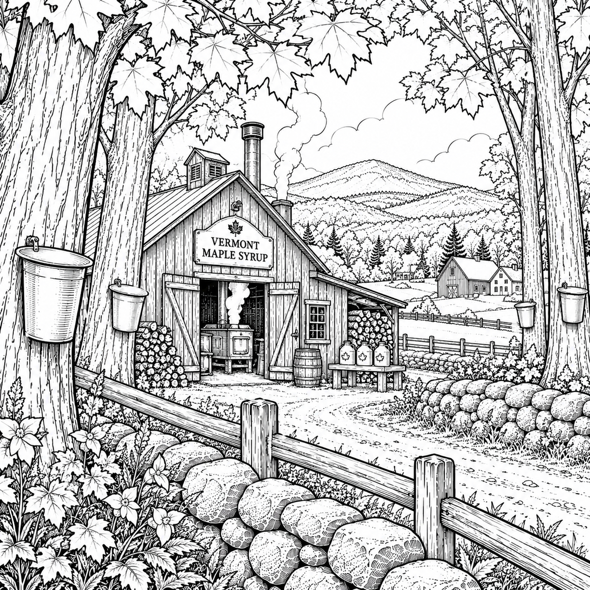 Woodstock Vermont Coloring Book