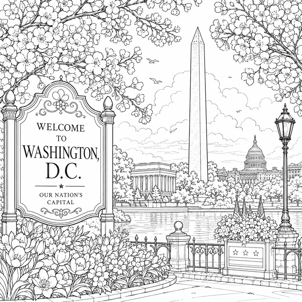 Washington DC Coloring Book