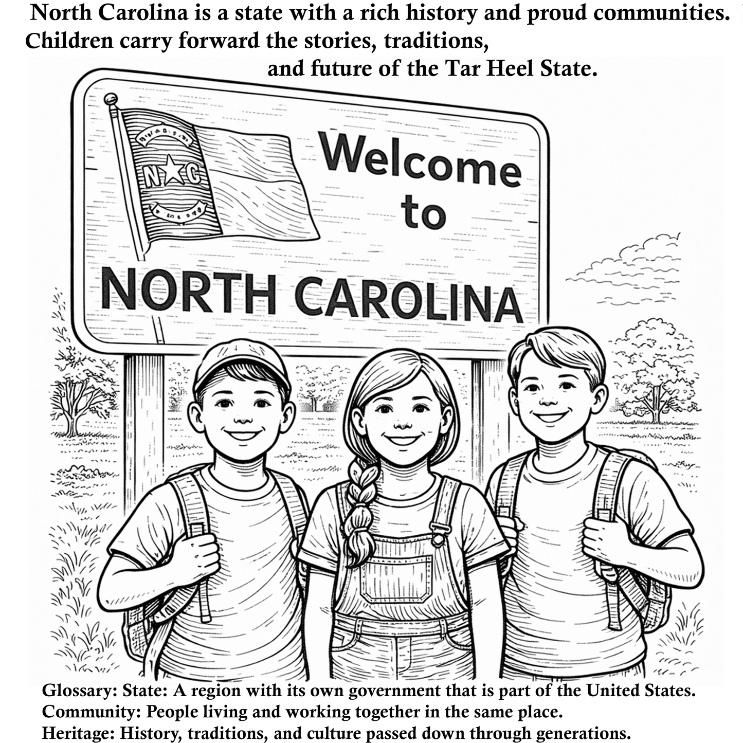 North Carolina History Coloring Book