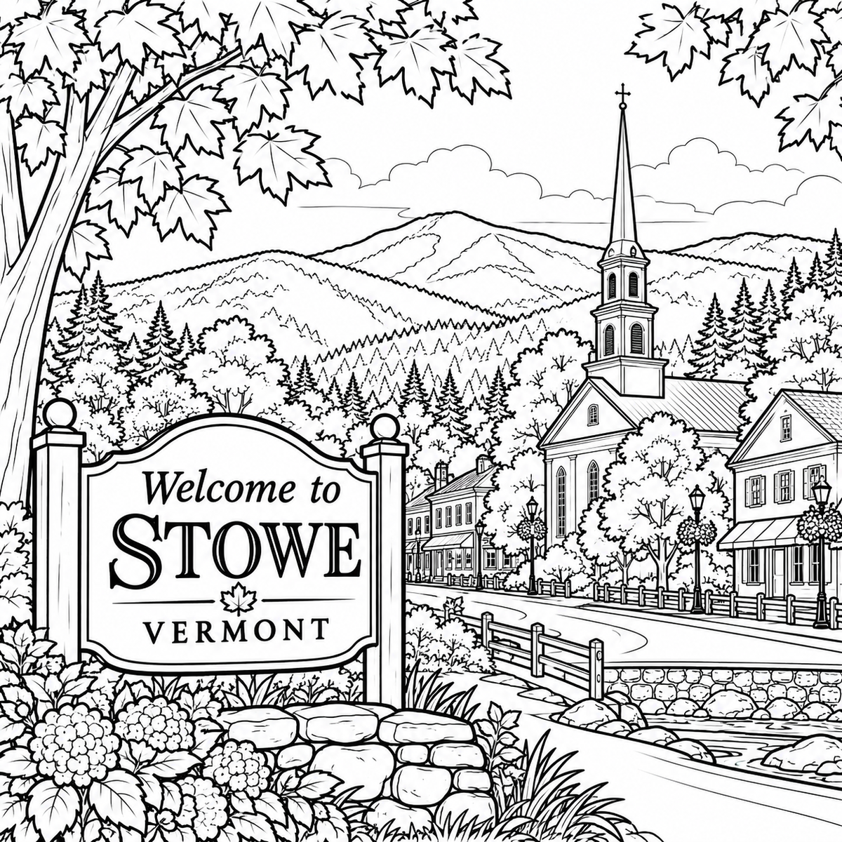 Stowe Vermont Coloring Book 12 Wholesale Books