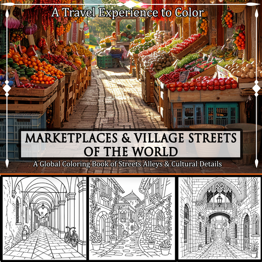 Marketplaces and Village Streets of the World: A Global Coloring Journey